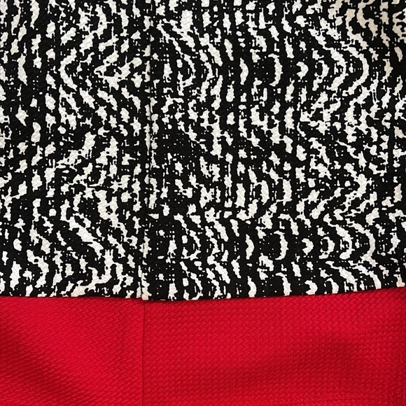 Alyx Petite. Size 16P. Black and white dress with red trim at the bottom. - Picture 4 of 9